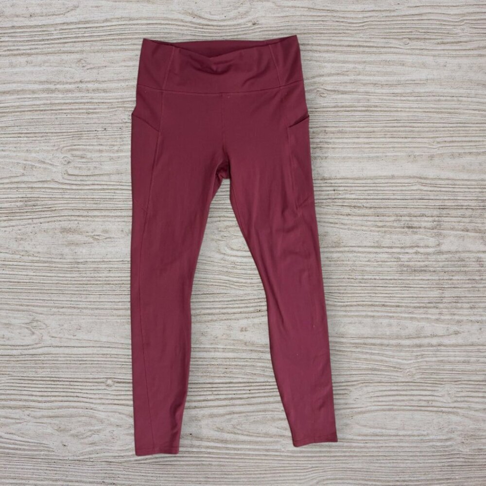 FABLETICS PureLuxe Burgundy Maroon Athletic Yoga Pants Leggings Womens M
